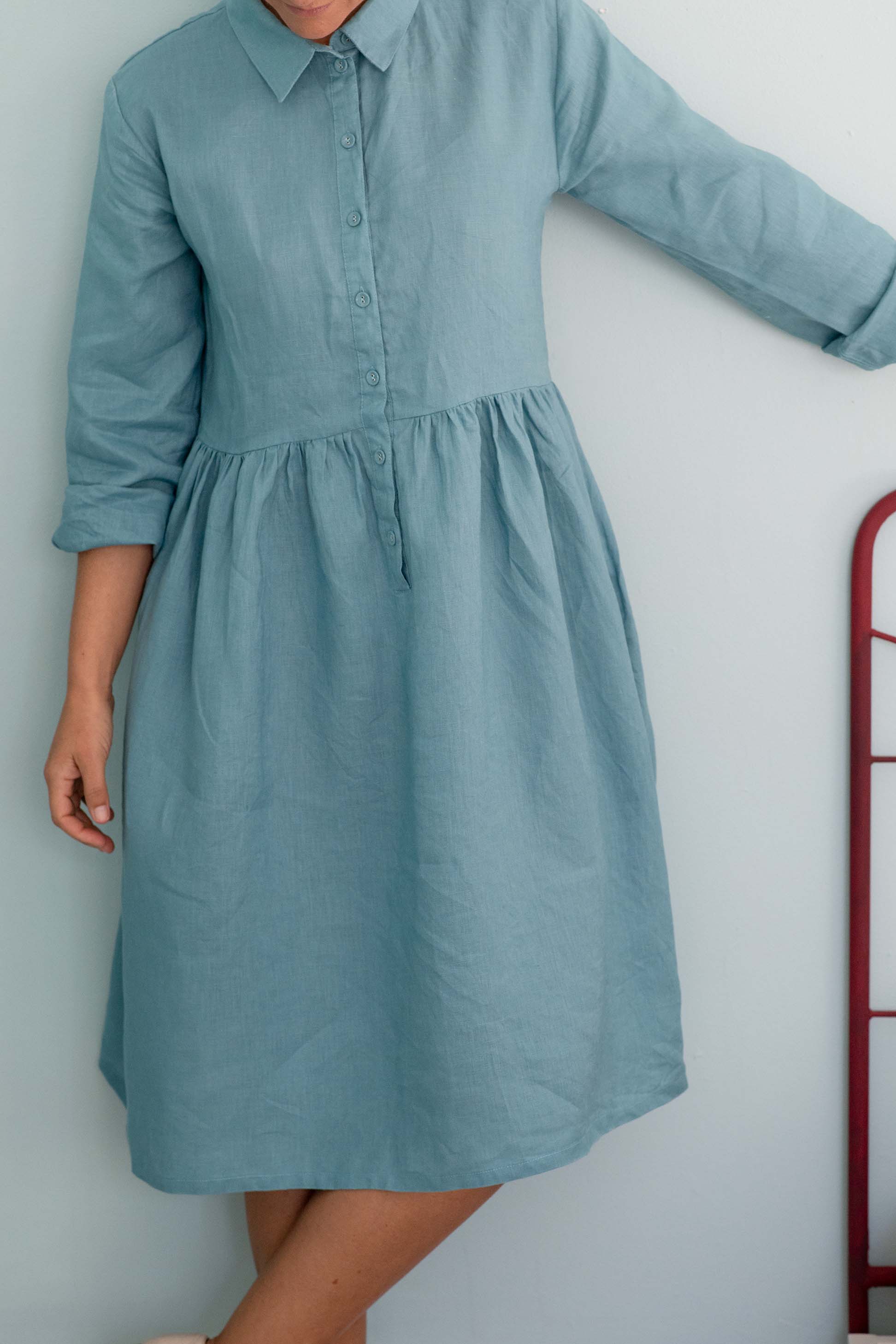 Becky dress Marine *Linen