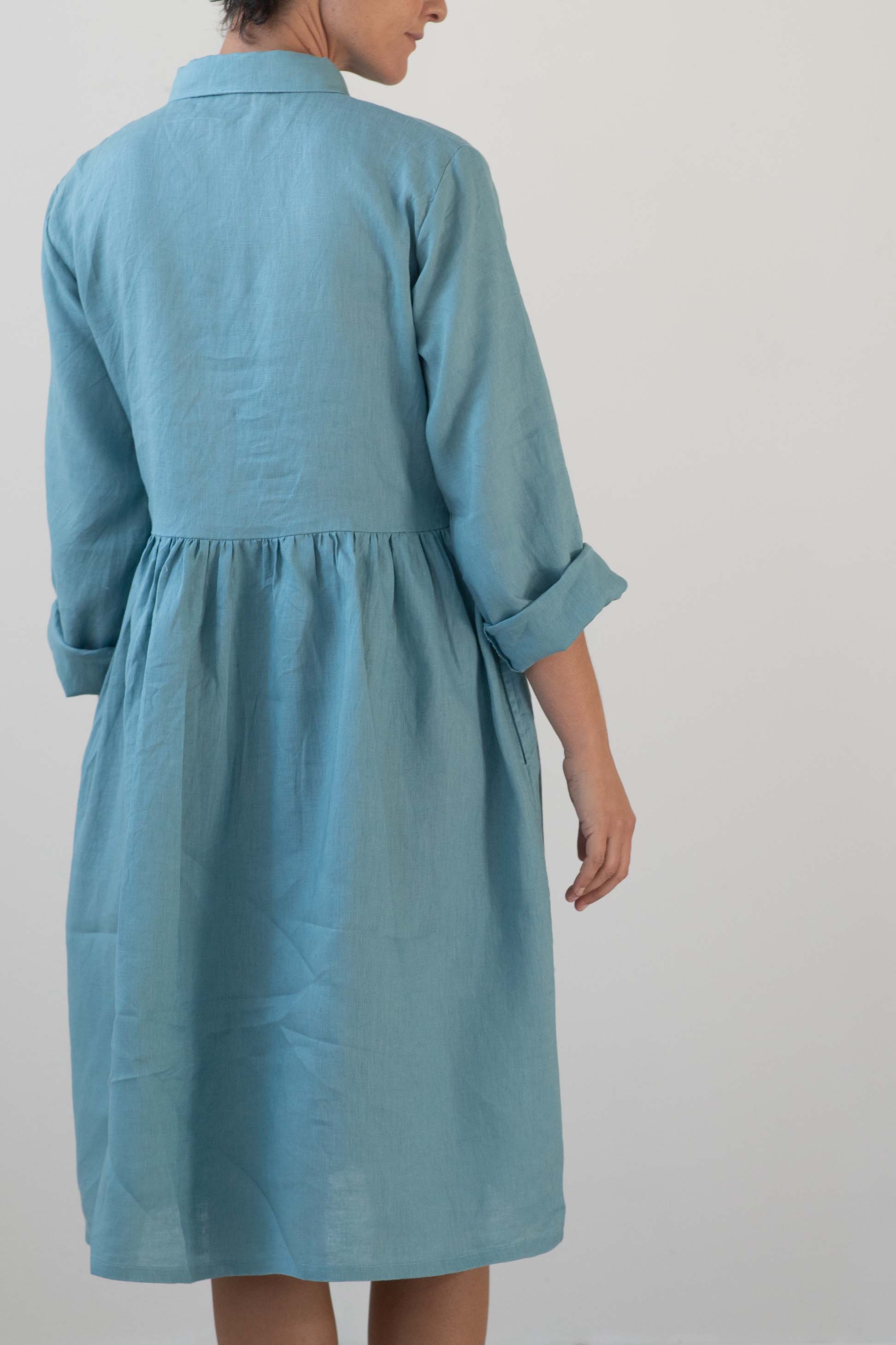 Becky dress Marine *Linen