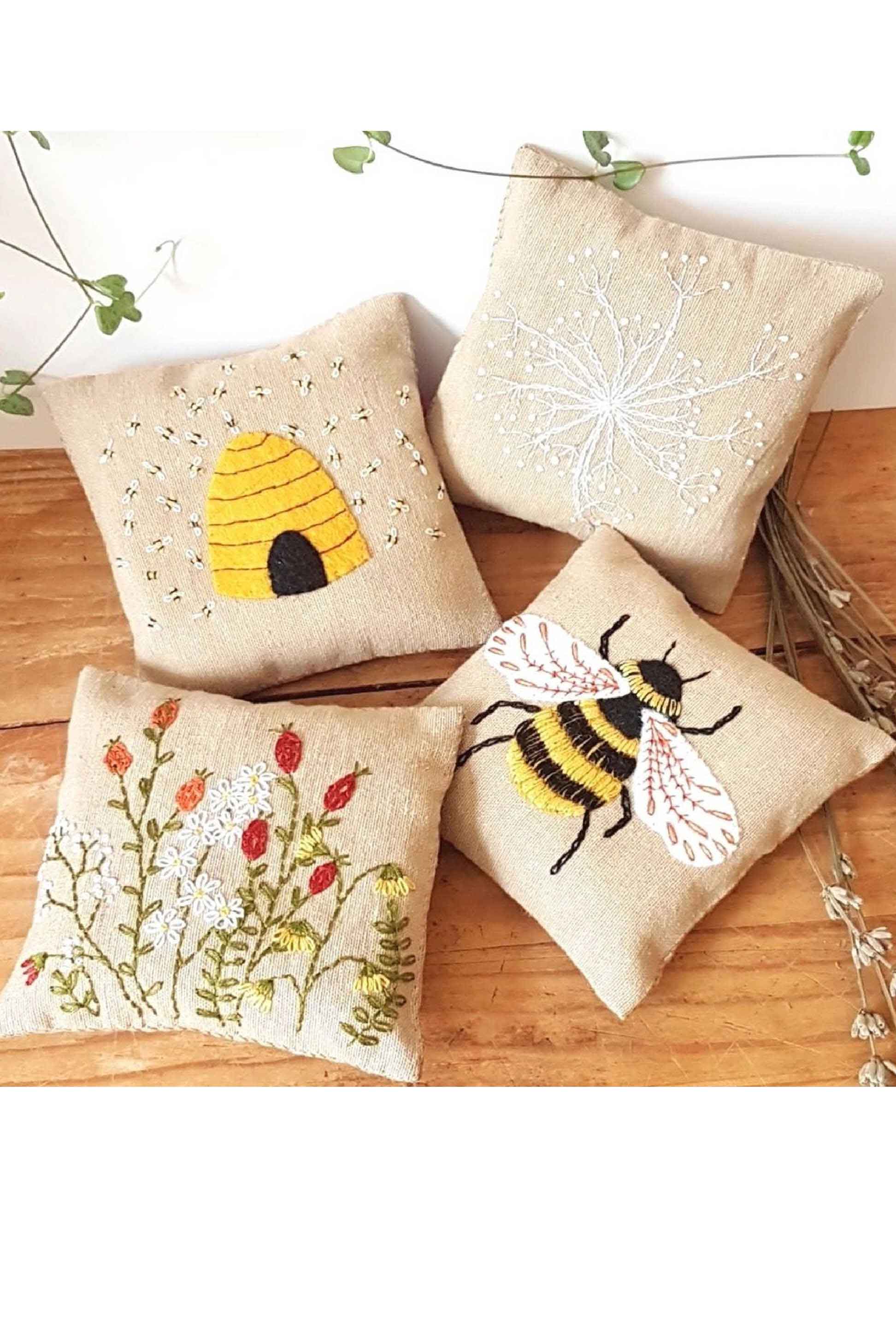 Bee Lavender Bags Embroidery Kit