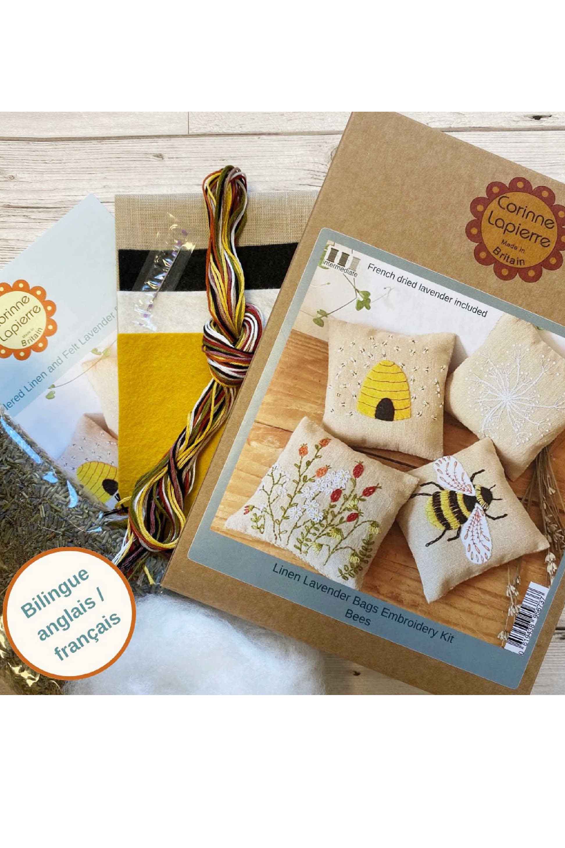 Bee Lavender Bags Embroidery Kit