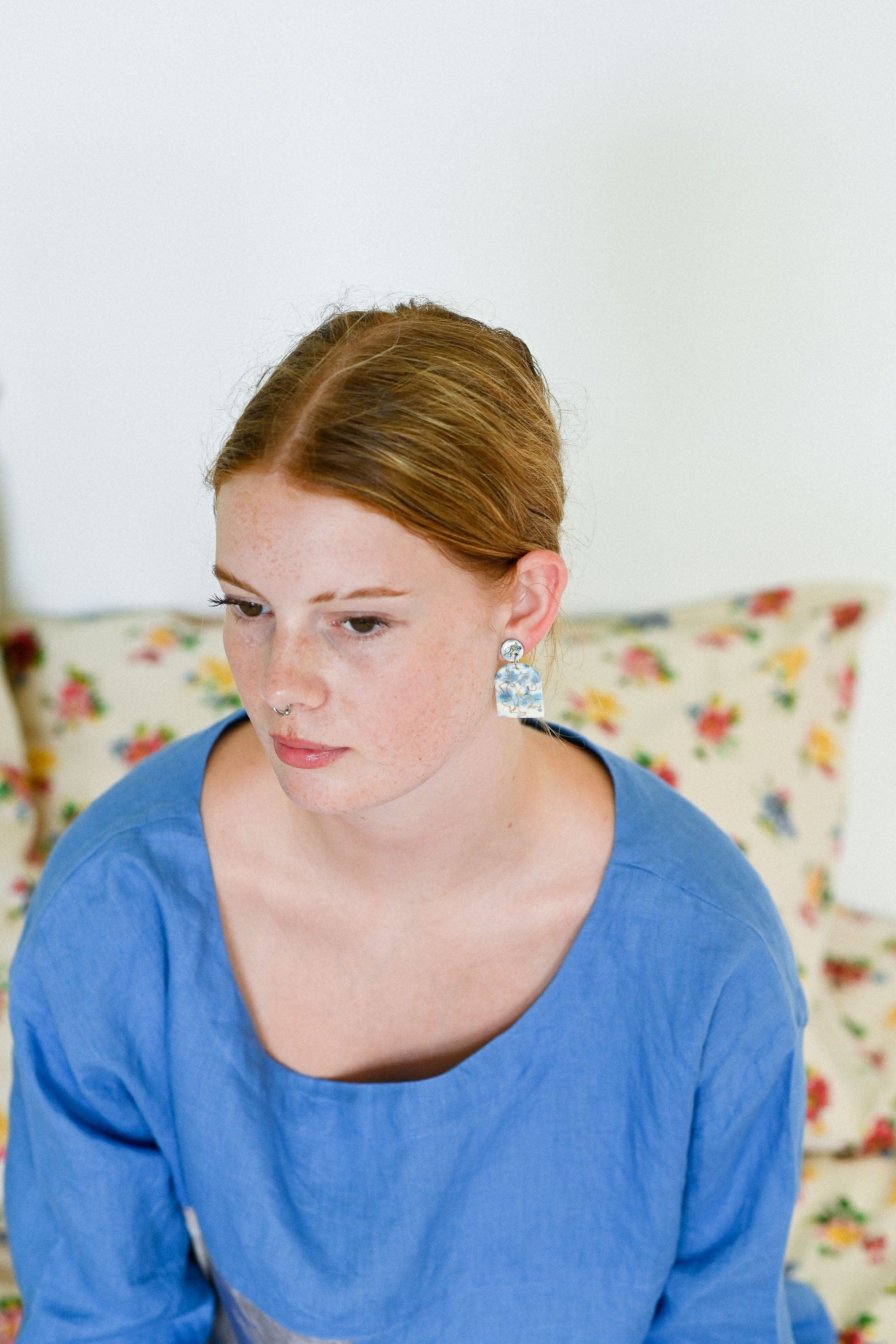 Boho Splash Earrings Blue