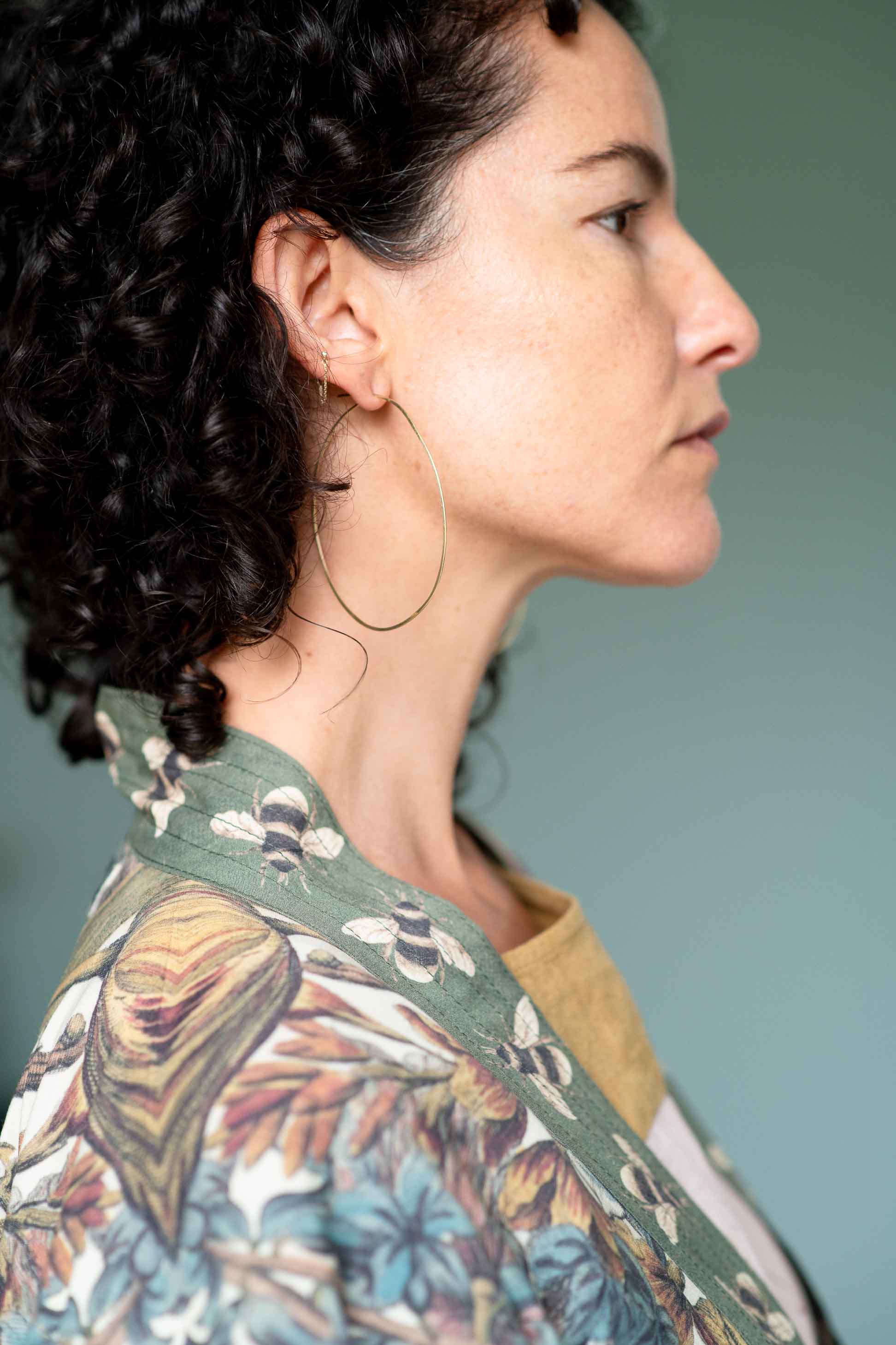 Oval Hoop Earrings Brass