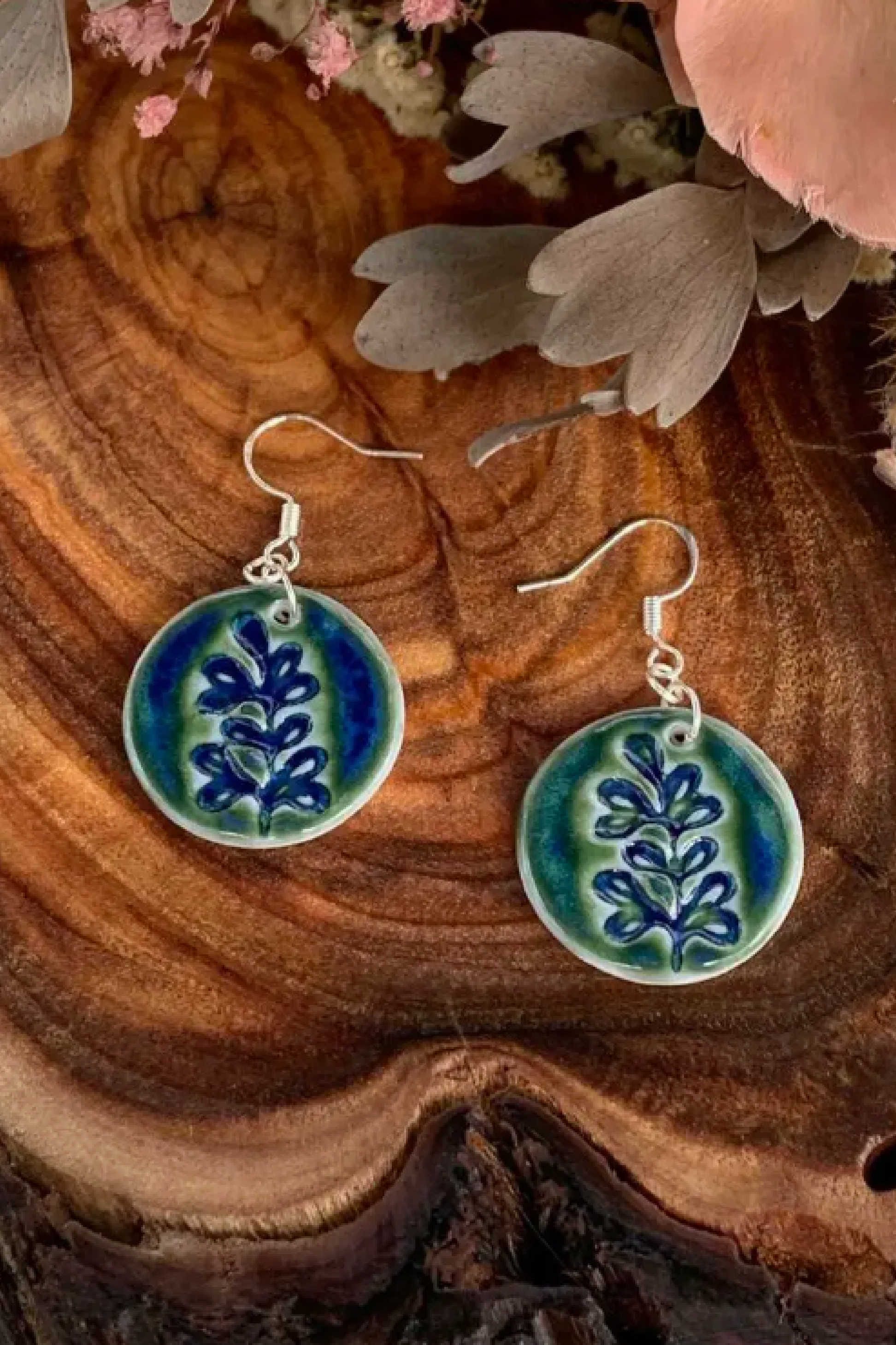 Bride Porcelain Earrings Blue Surf