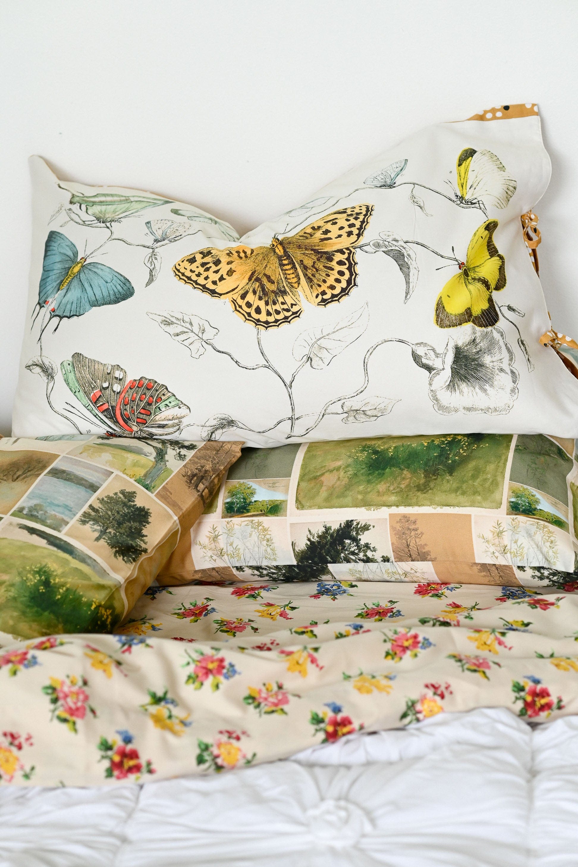 Butterflies organic cotton pillowcase set