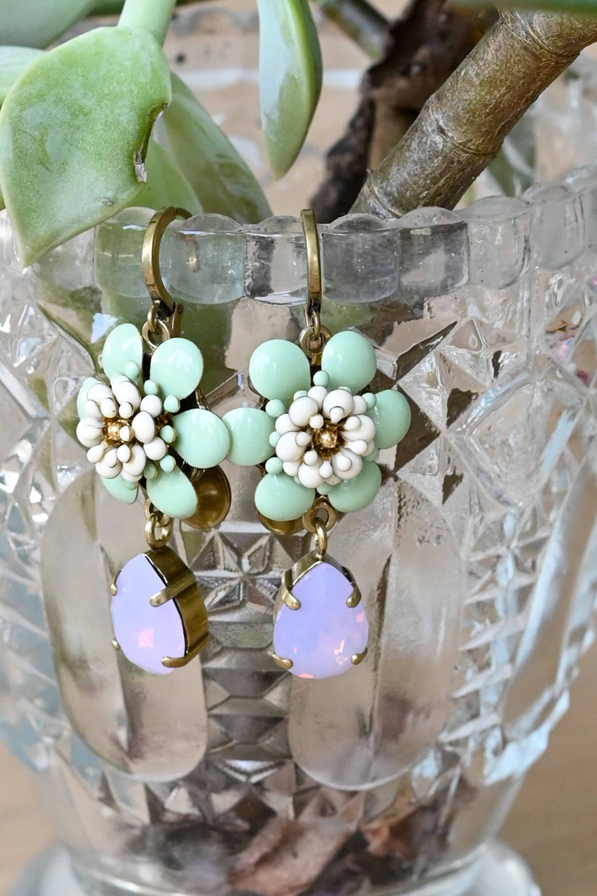 Earrings Camelia Mint