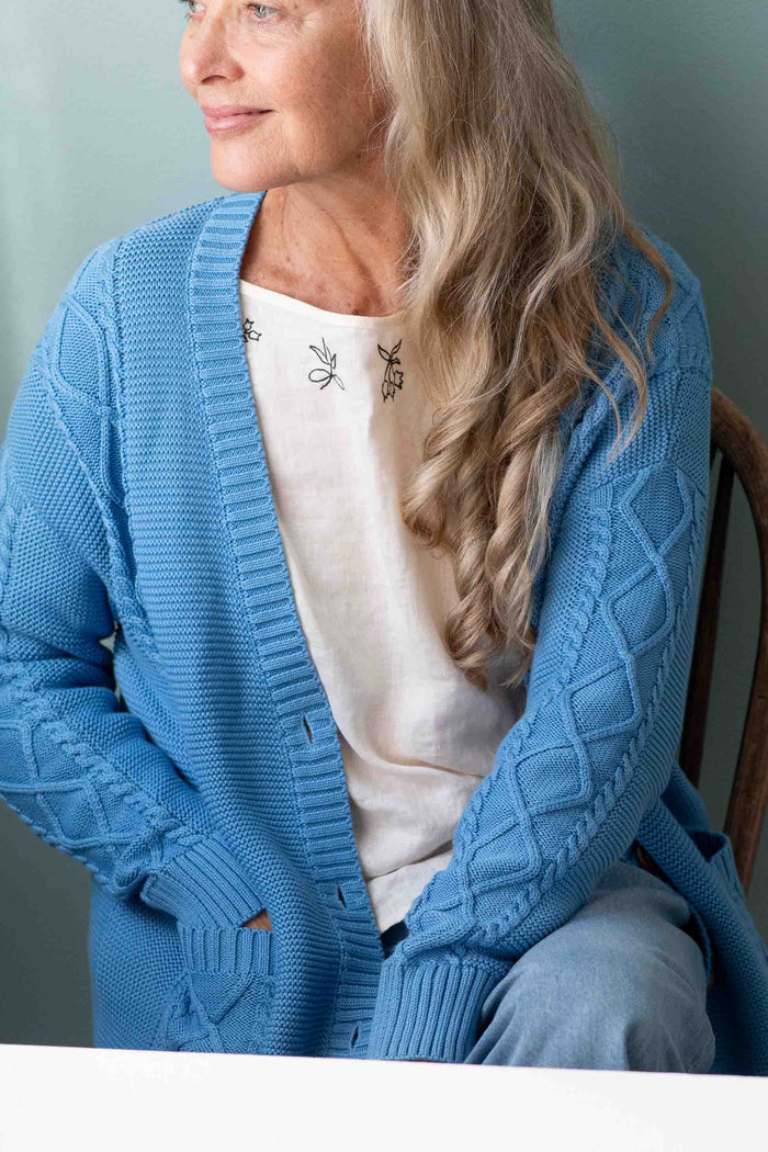 CharliLichen Valeria Cream cardigan on woman