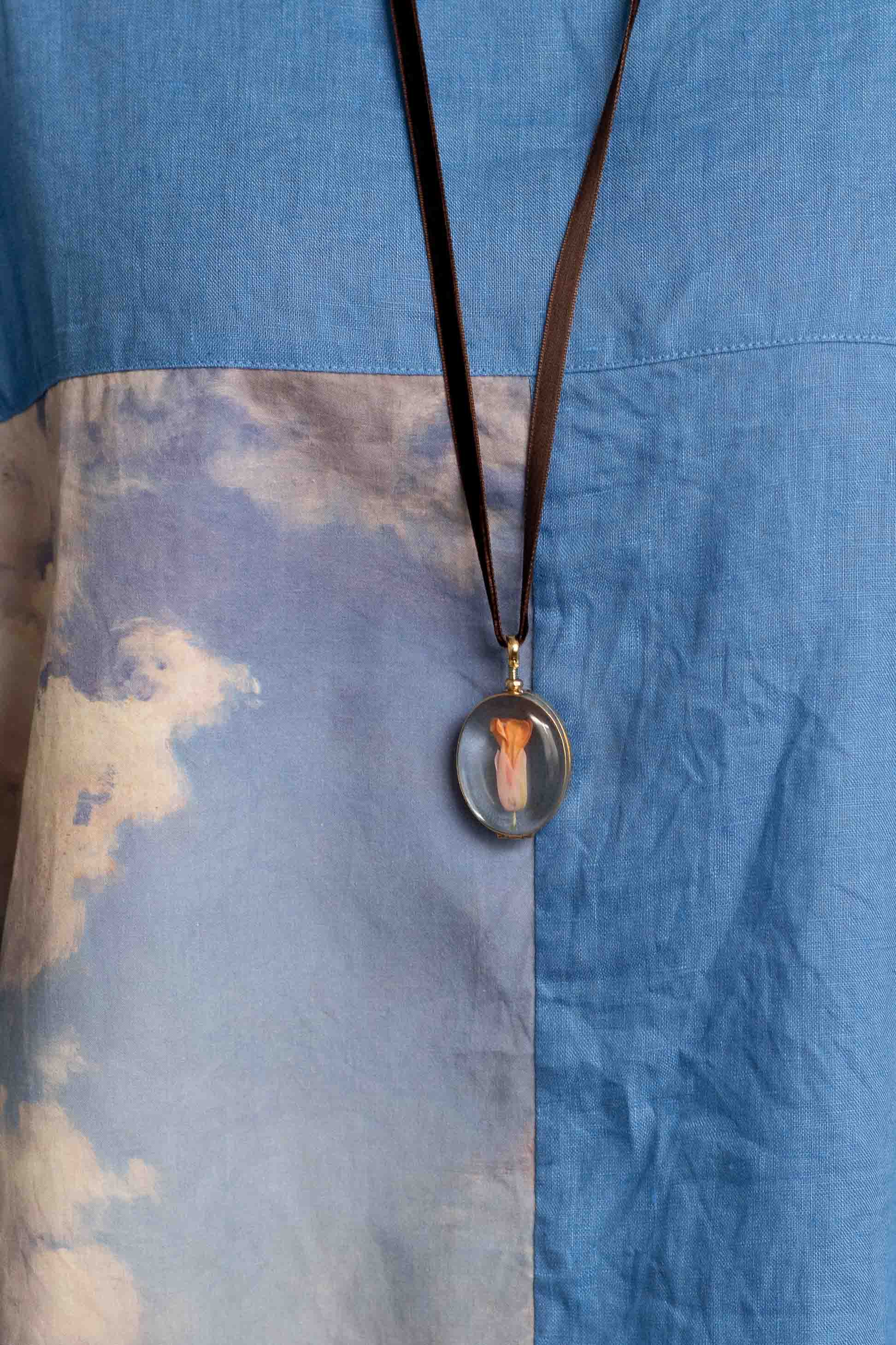 Rock Crystal Locket Oval lge