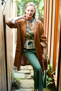 Jenna linen jacket in tan 5