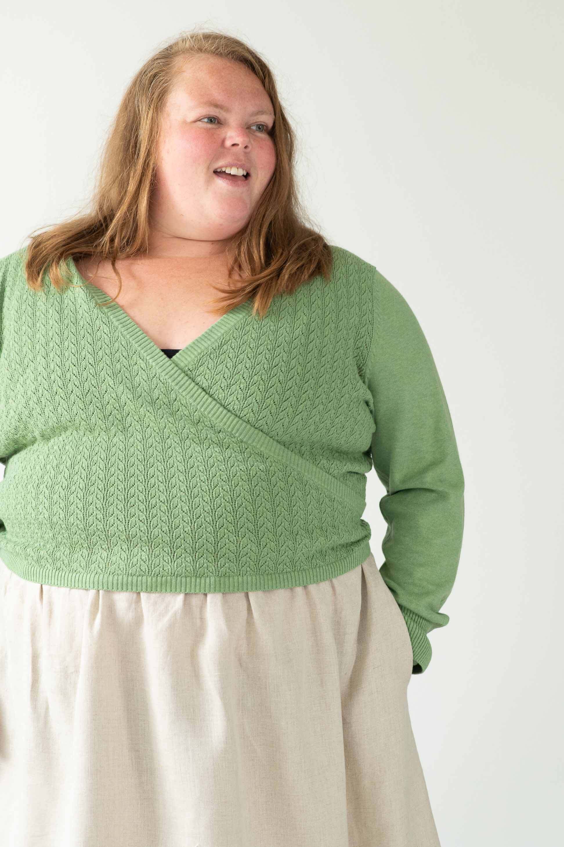 Imogen wrap cardigan Cottage Green