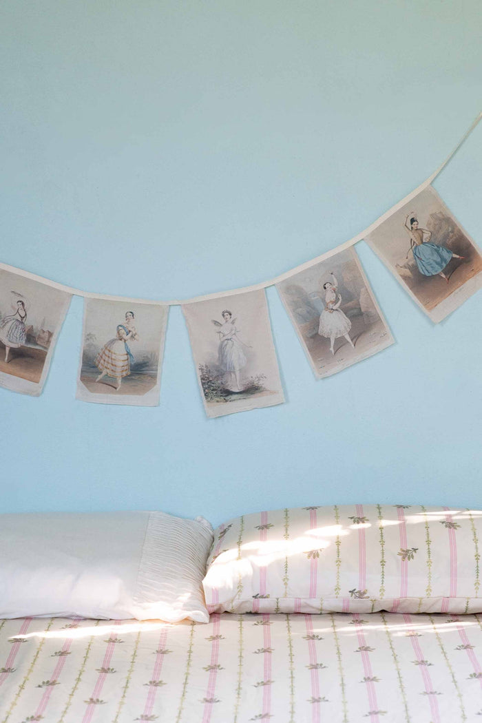 Ballet banner on blue wall above bed (DSC5059-2)
