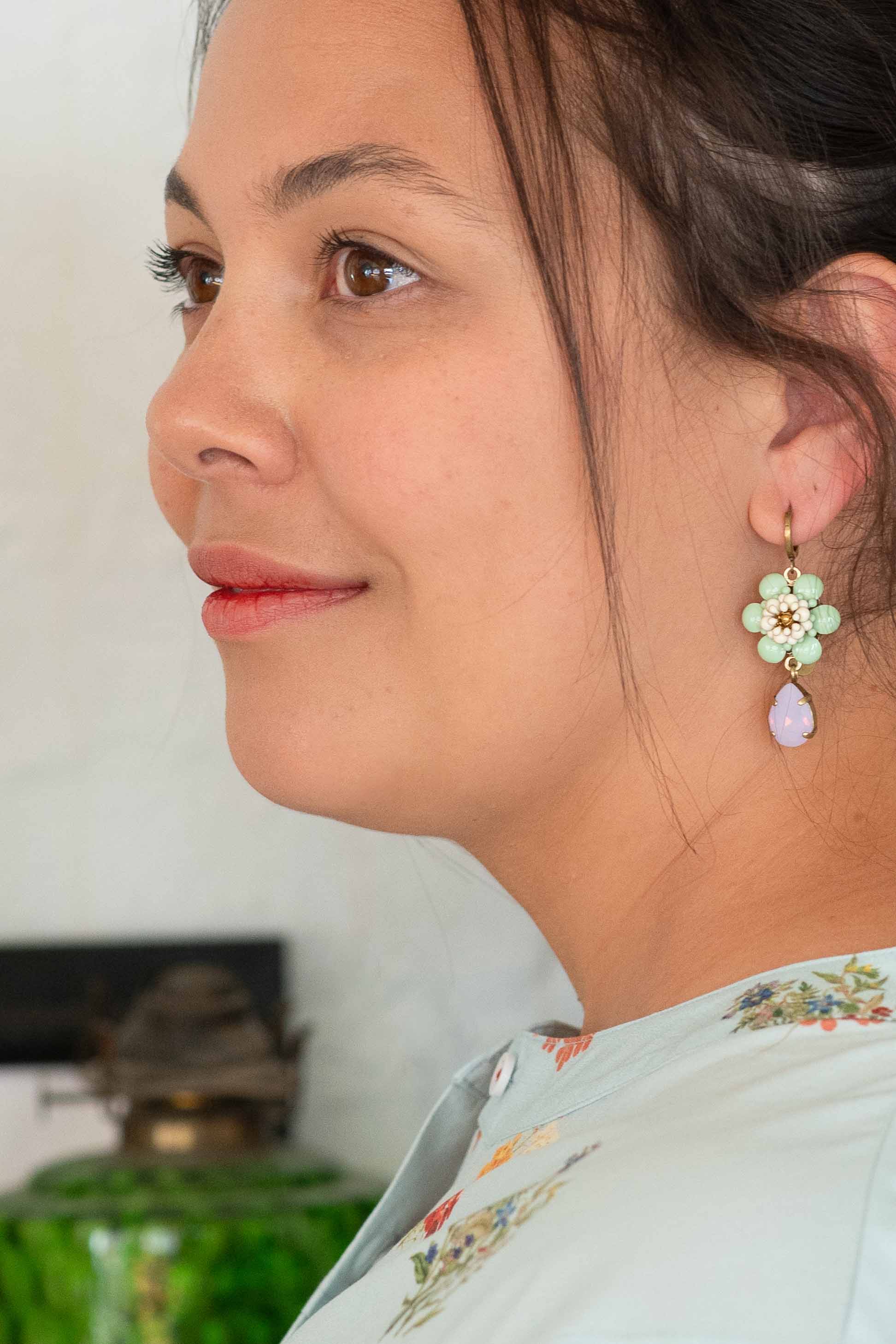 Earrings Camelia Mint