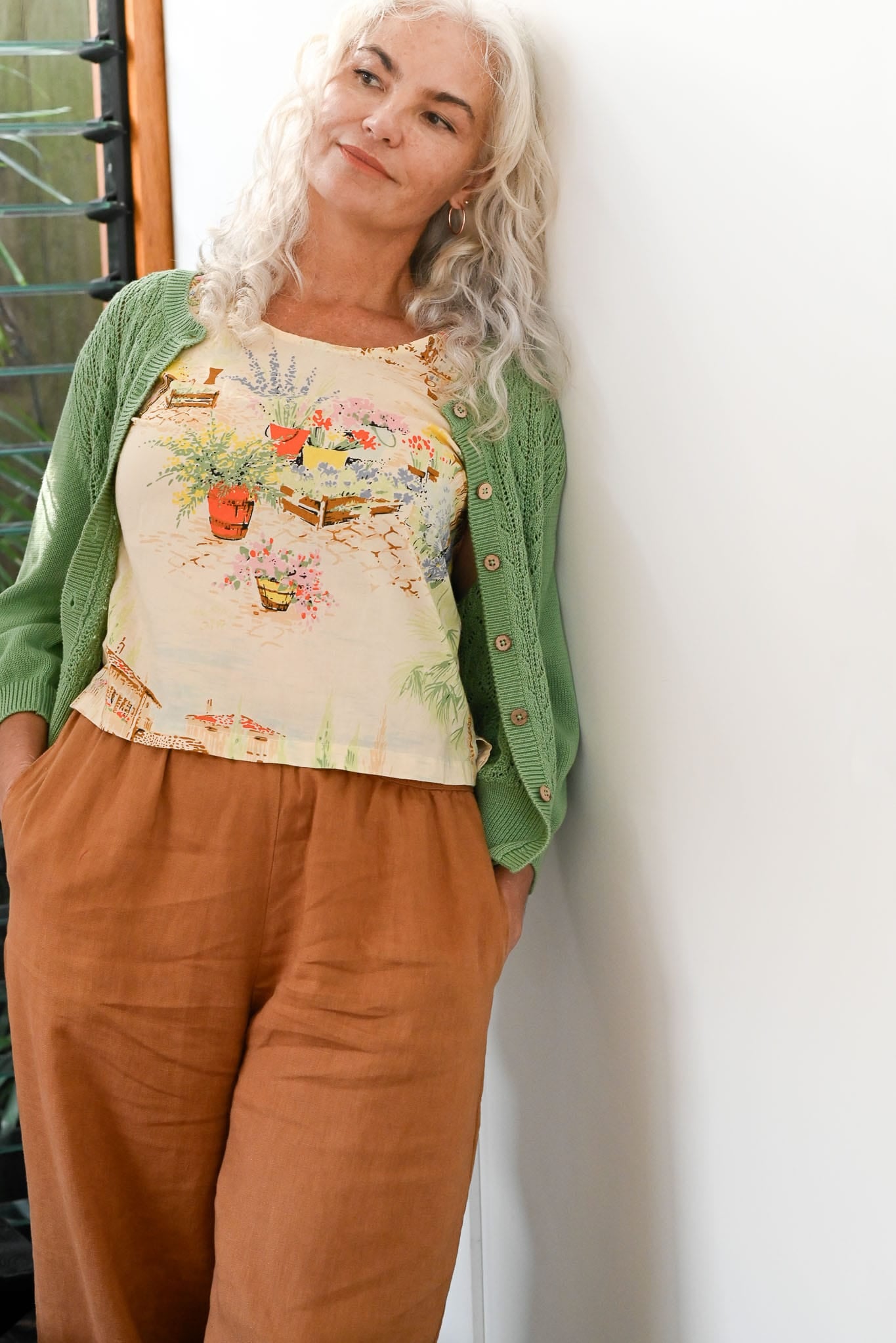 Ava Cotton Cardigan Mineral Green