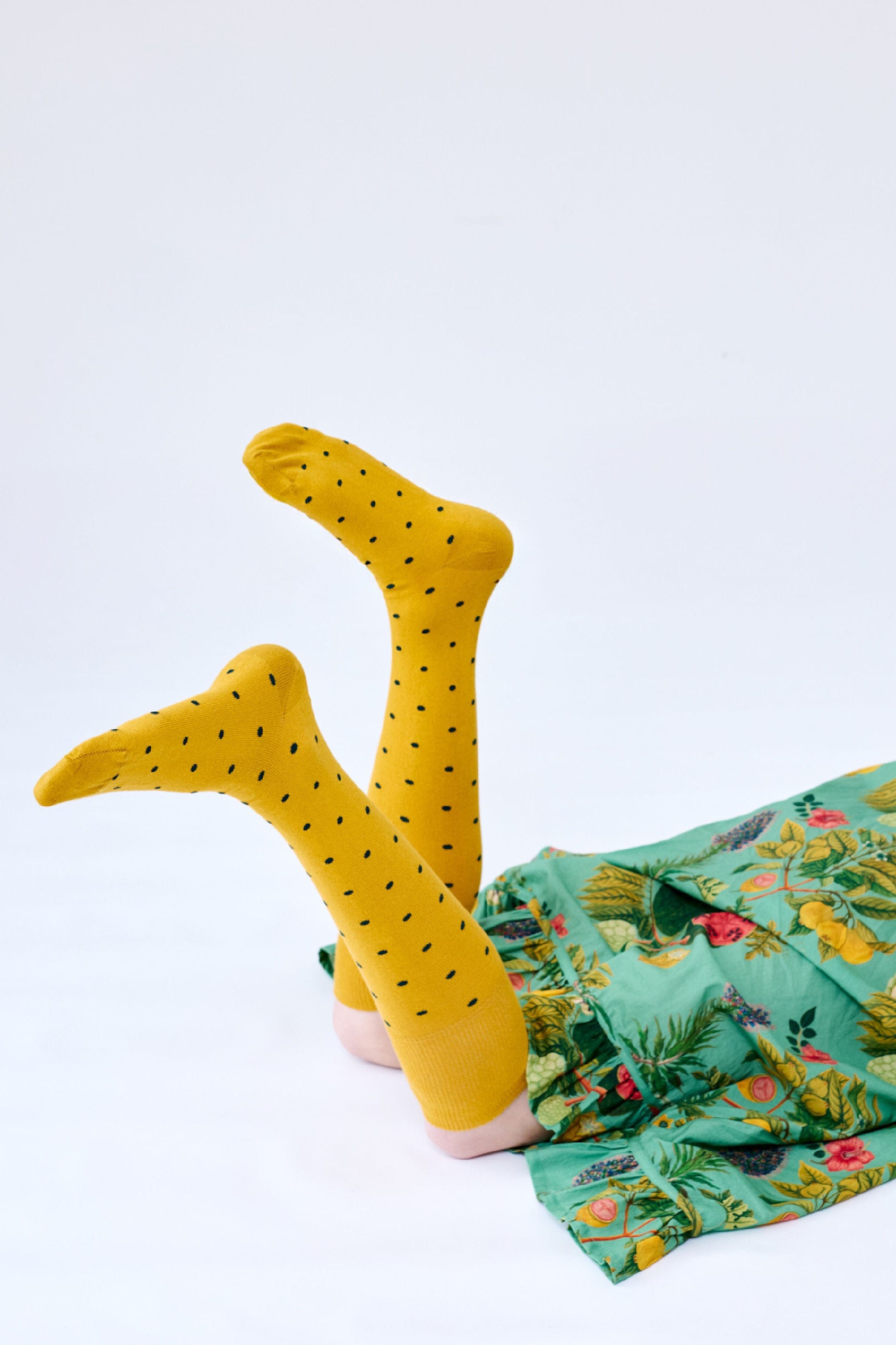 Dotty Cotton Socks Ochre