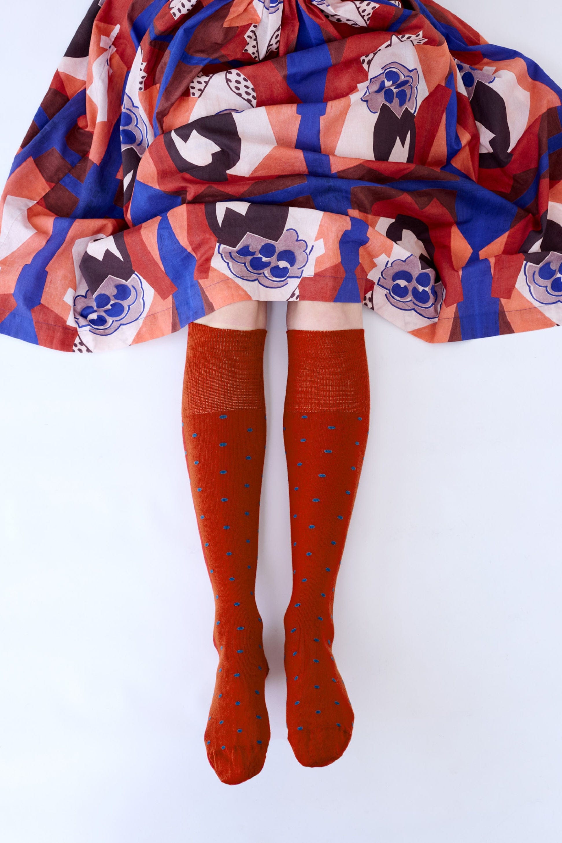 Dotty Cotton Socks Paprika