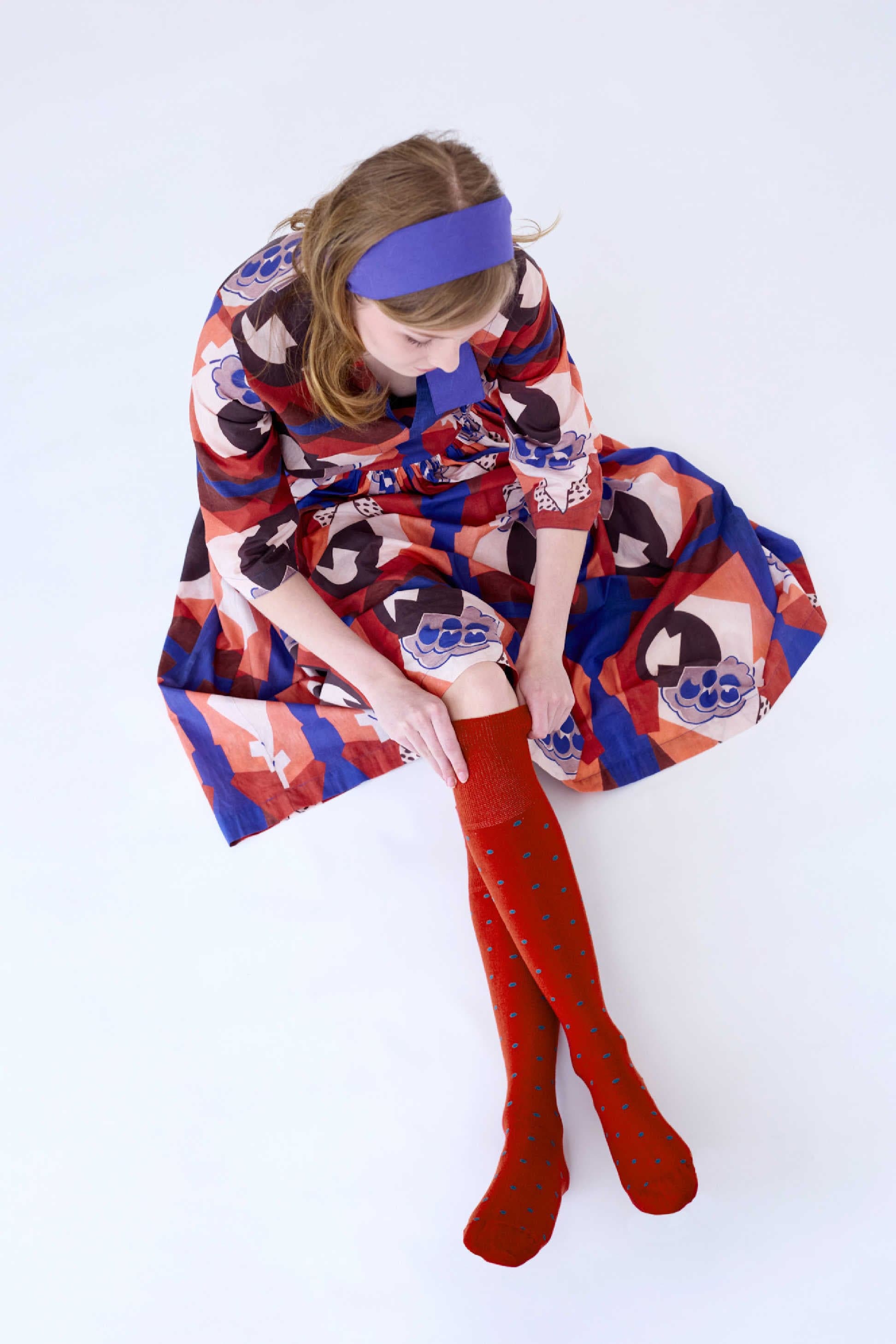 Dotty Cotton Socks Paprika