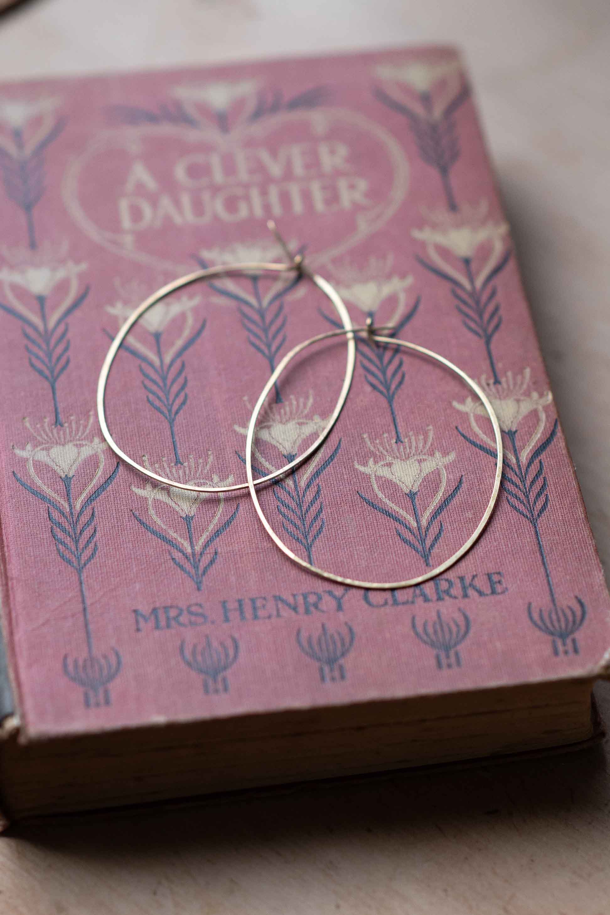 Oval Hoop Earrings Brass