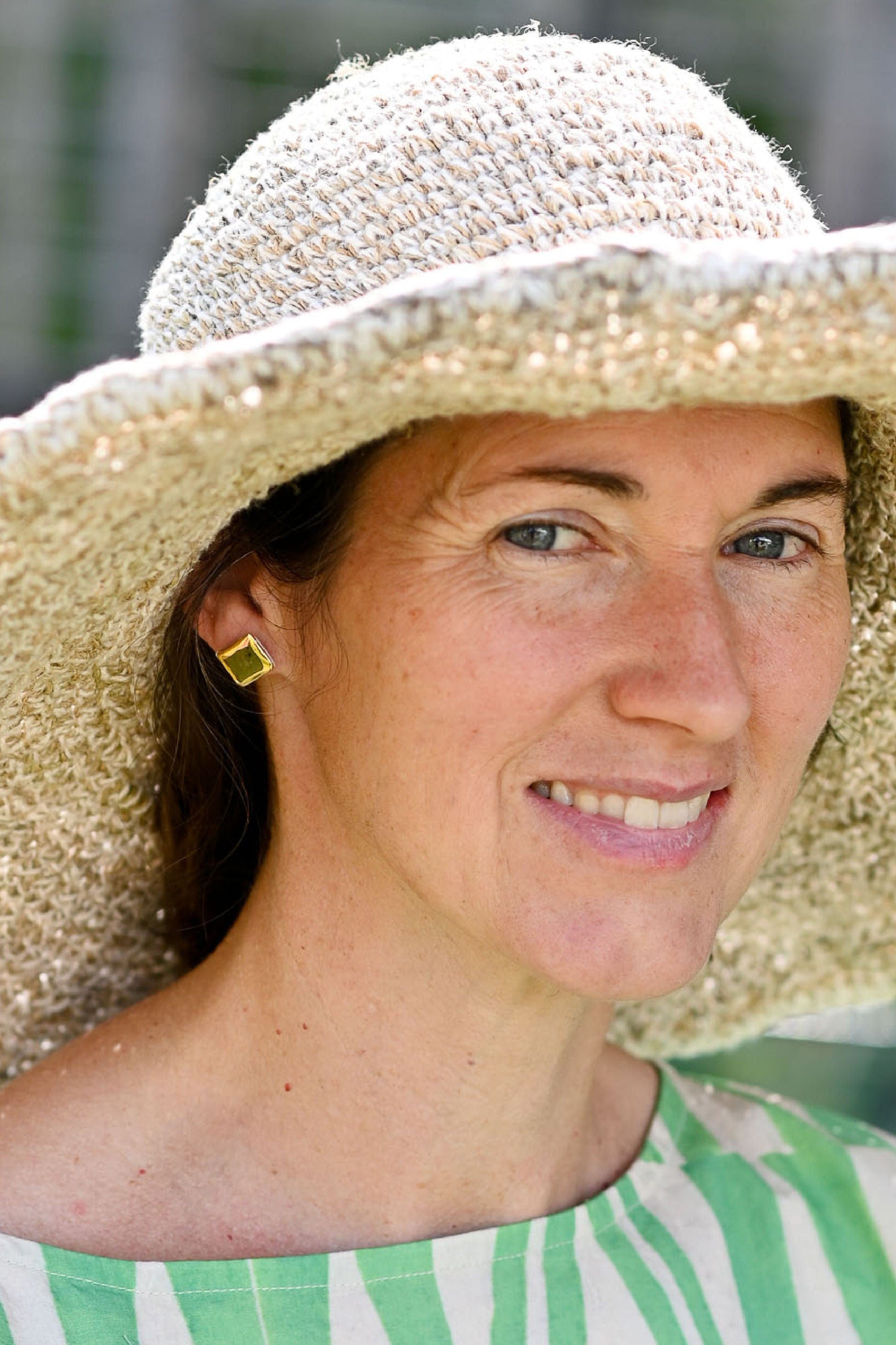 Rosalie Porcelain Stud Earrings Green