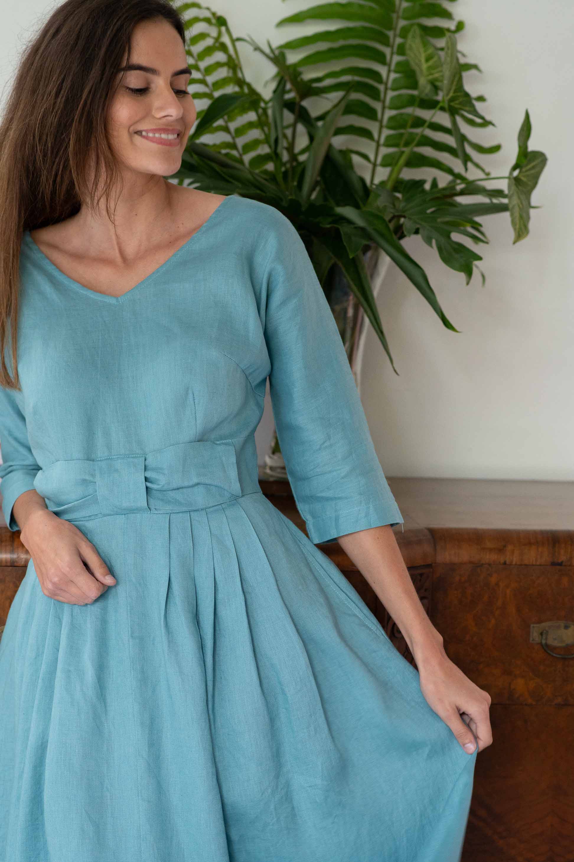 Eloise dress Marine *linen