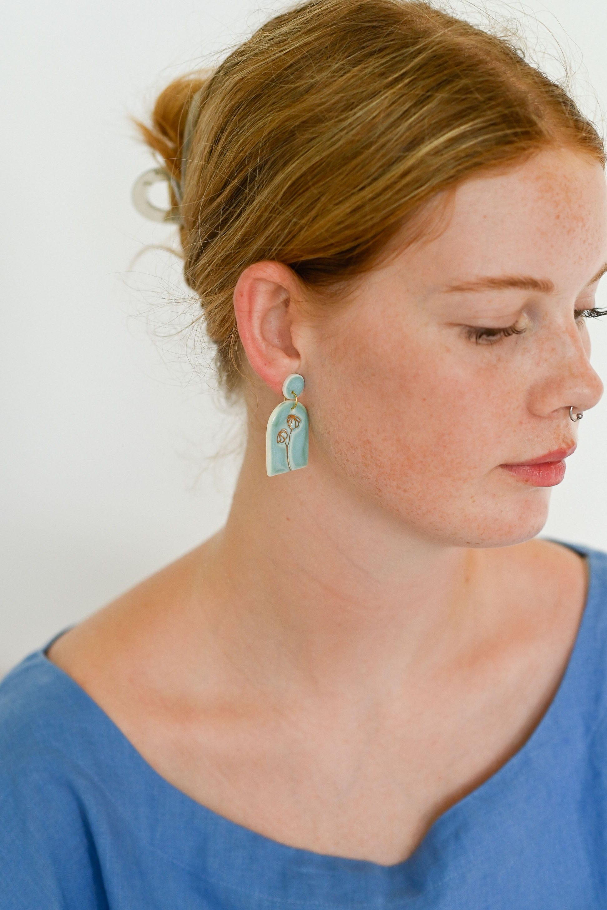 Esme Porcelain Flower Earrings