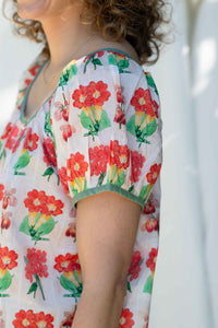 EttaFlorabelle floral print top with puff sleeve detail