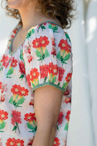 EttaFlorabelle floral print top with puff sleeve detail
