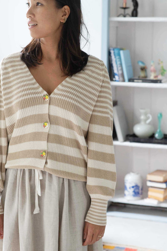 Lani striped cardigan *organic cotton