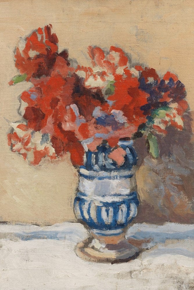 Flowers in blue vase painting by Christopher Wood