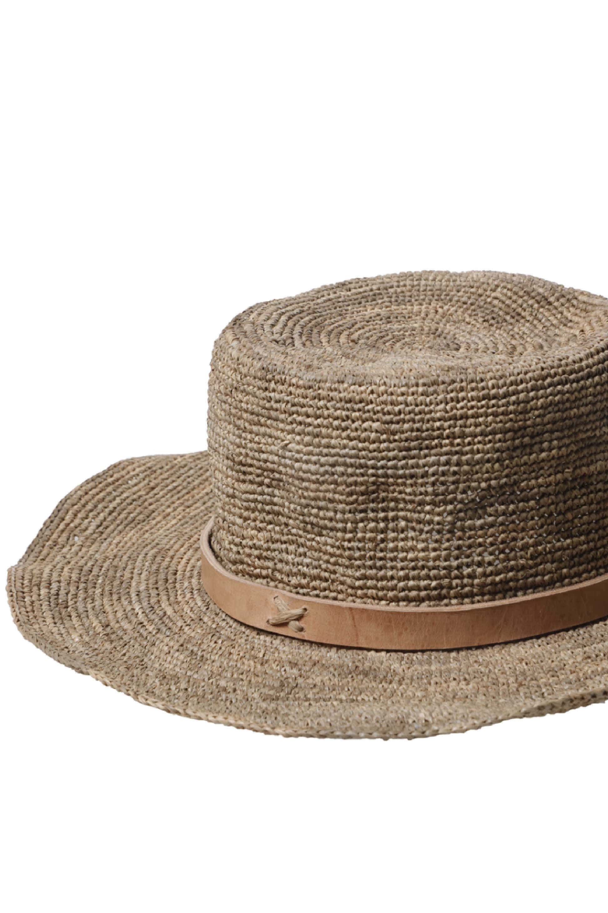 Gaston Handwoven Hat Tea short brim