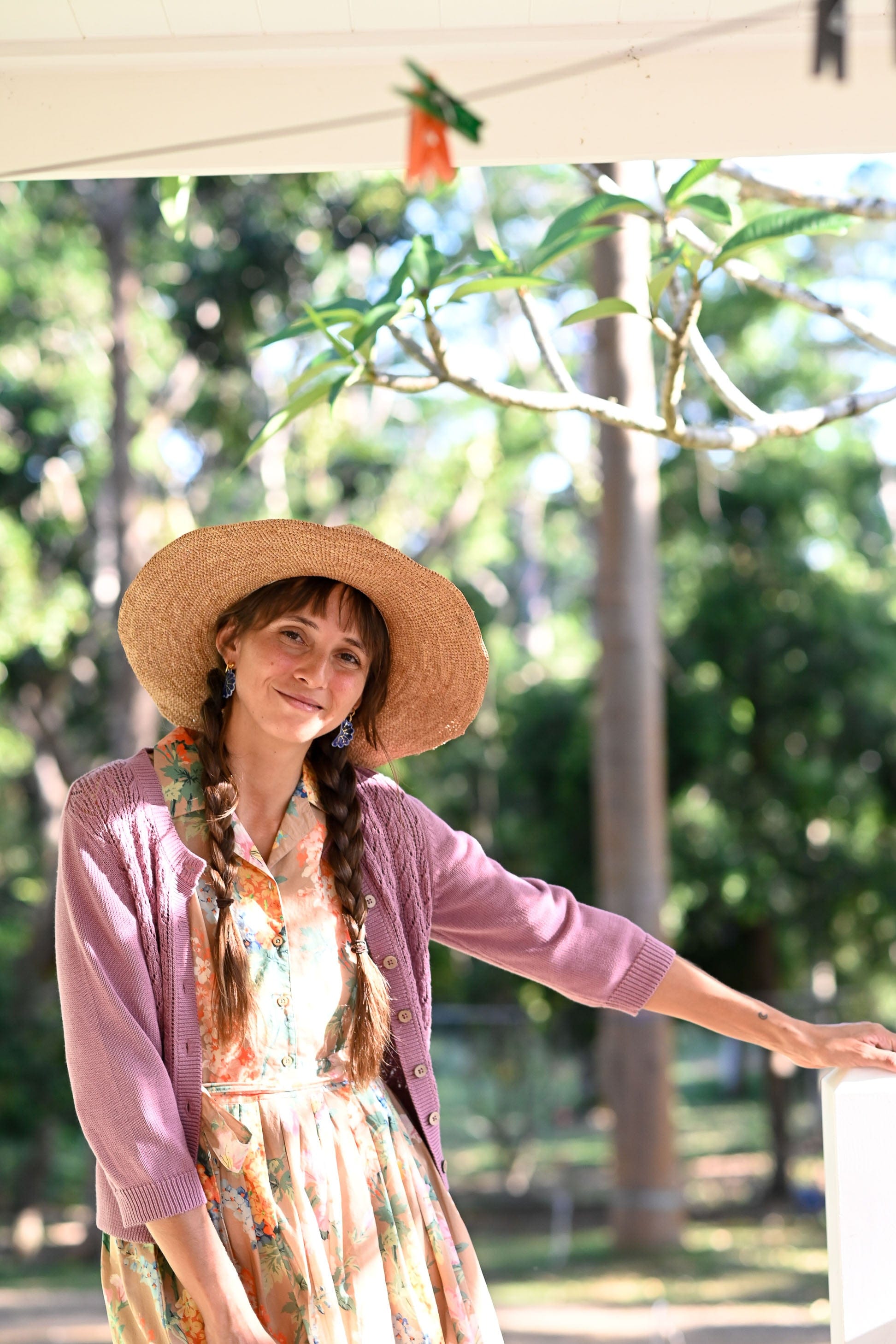 Ava Cotton Cardigan Dusty Orchid