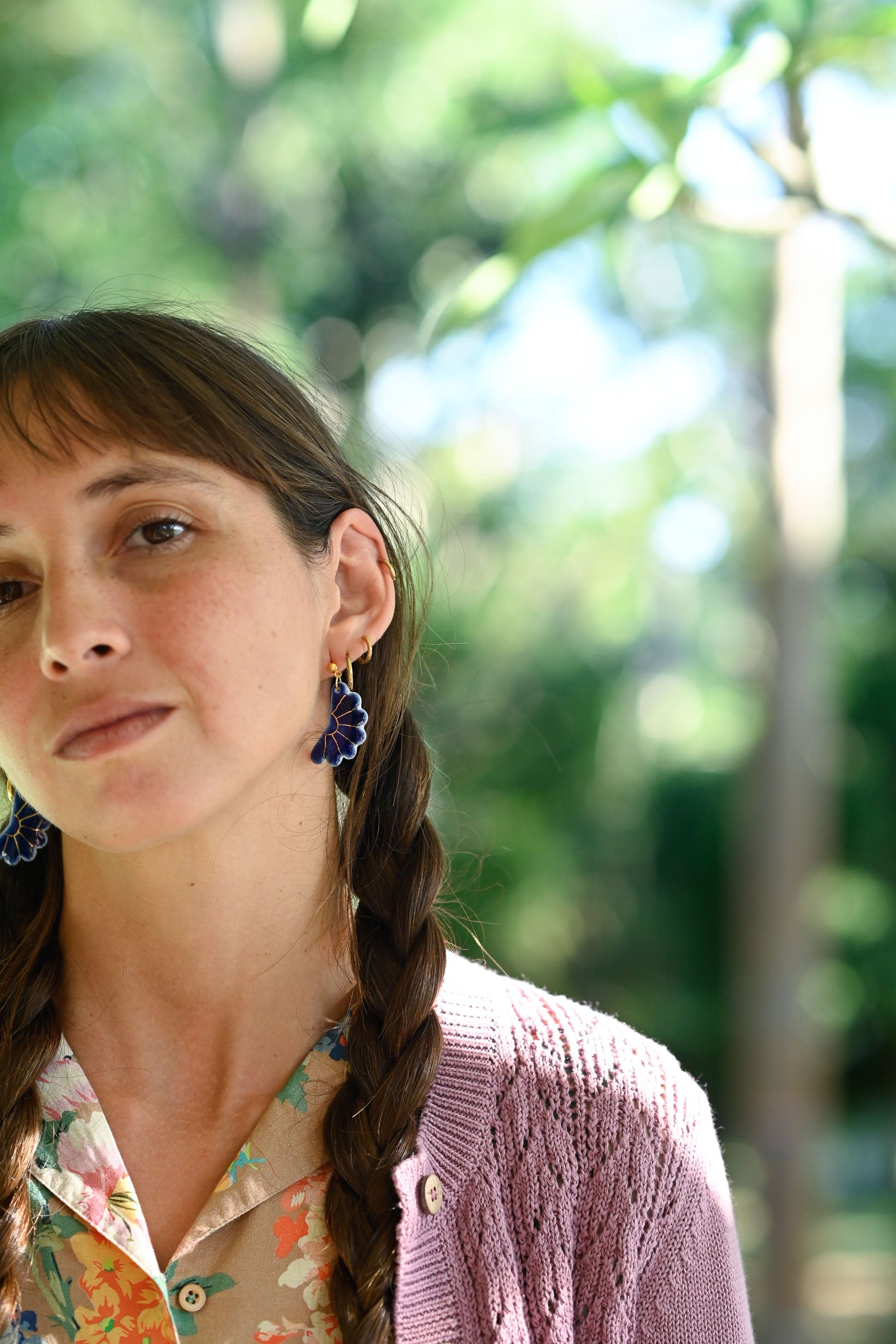 Sephora Porcelain Earrings Blue Gloss