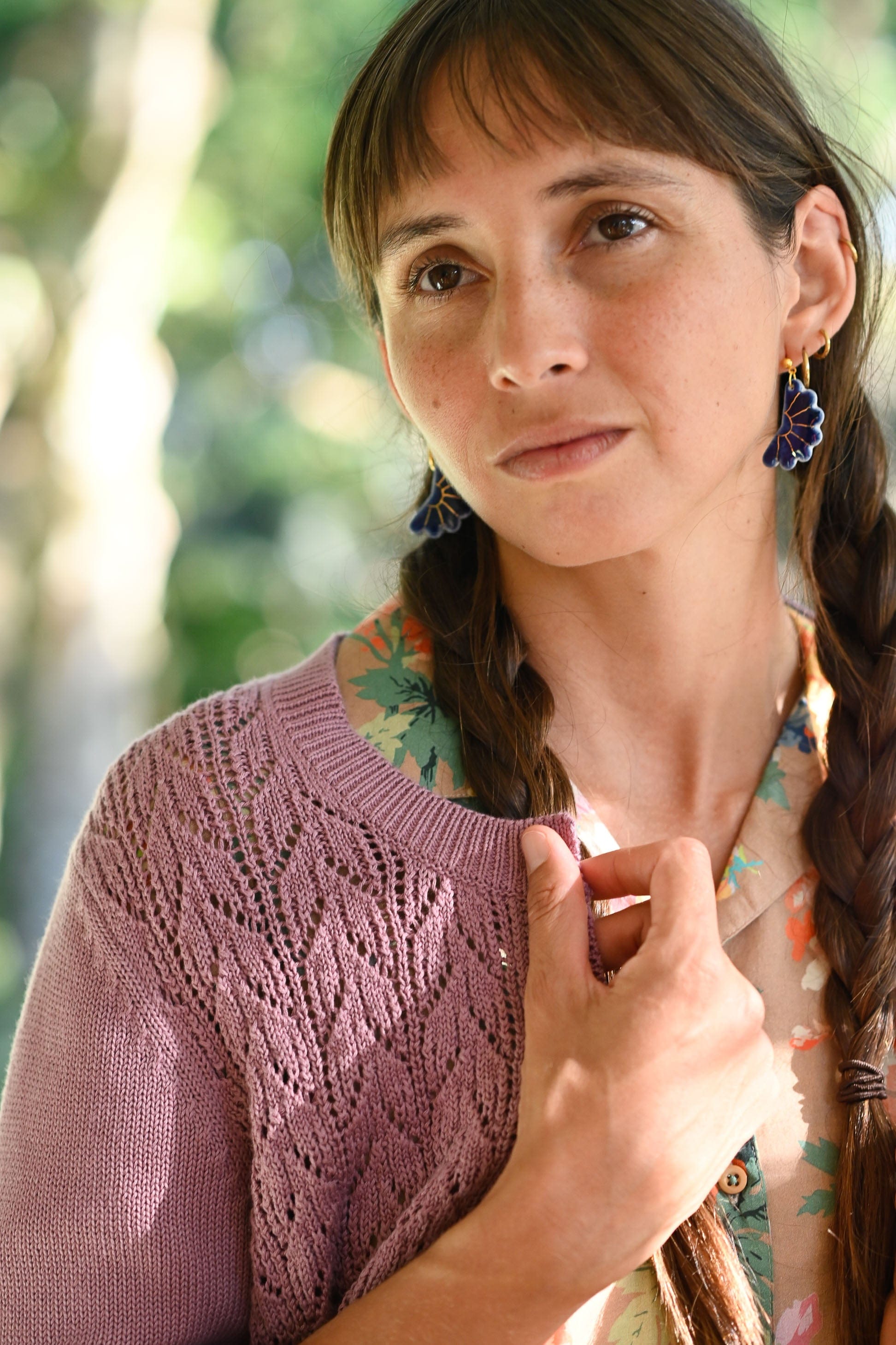 Ava Cotton Cardigan Dusty Orchid