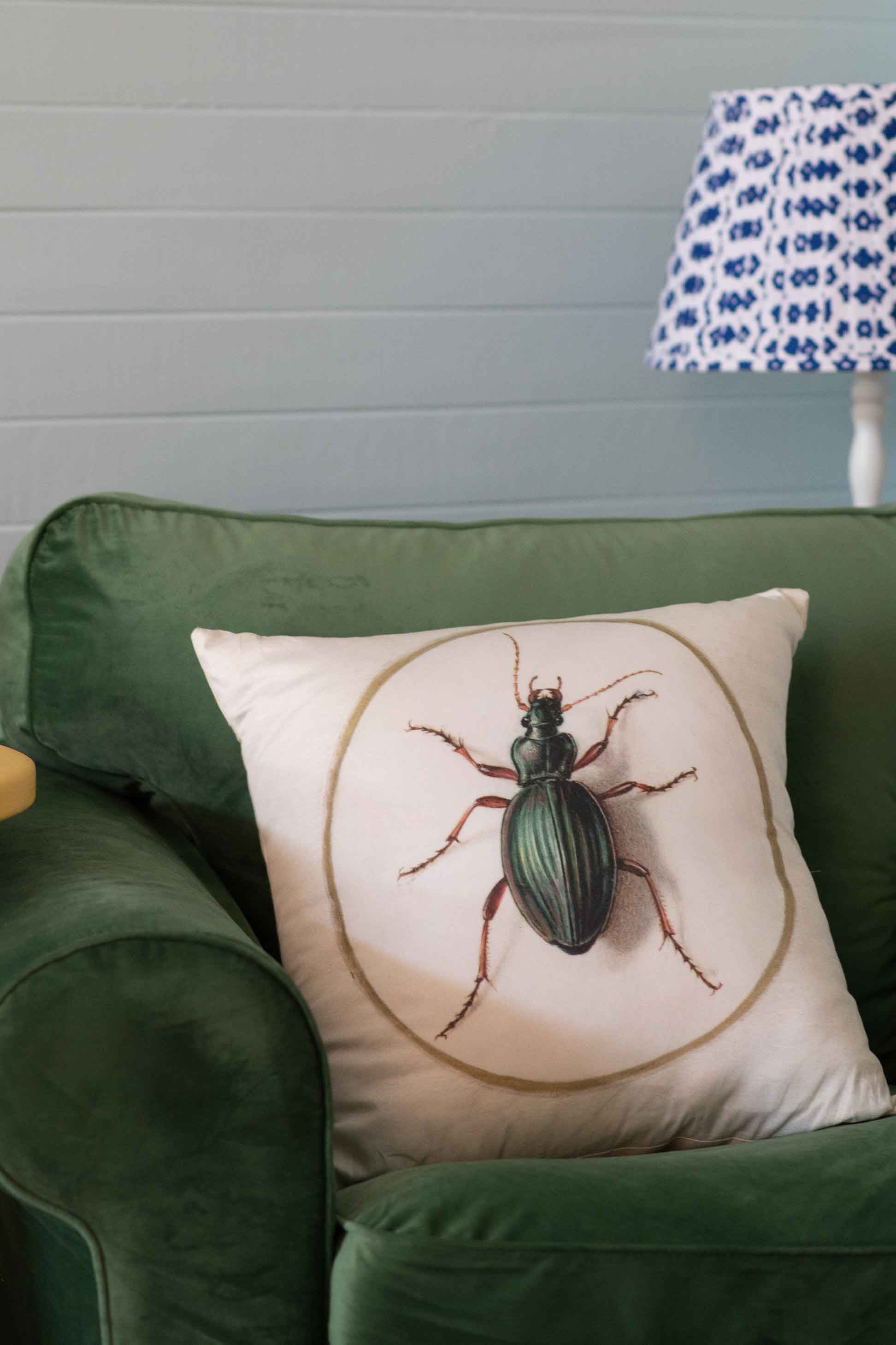 Golden Beetle cushion cover 45x45cm