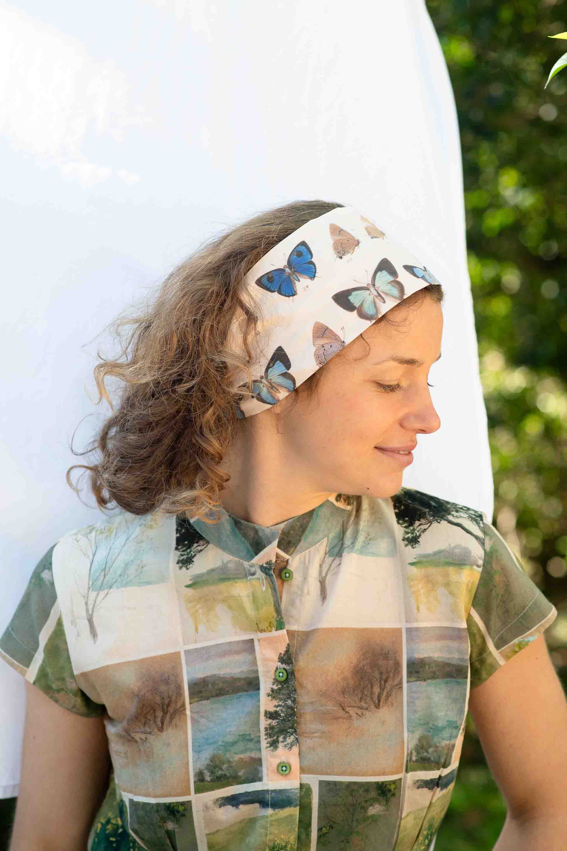 Hair Wrap Wide in Butterflies