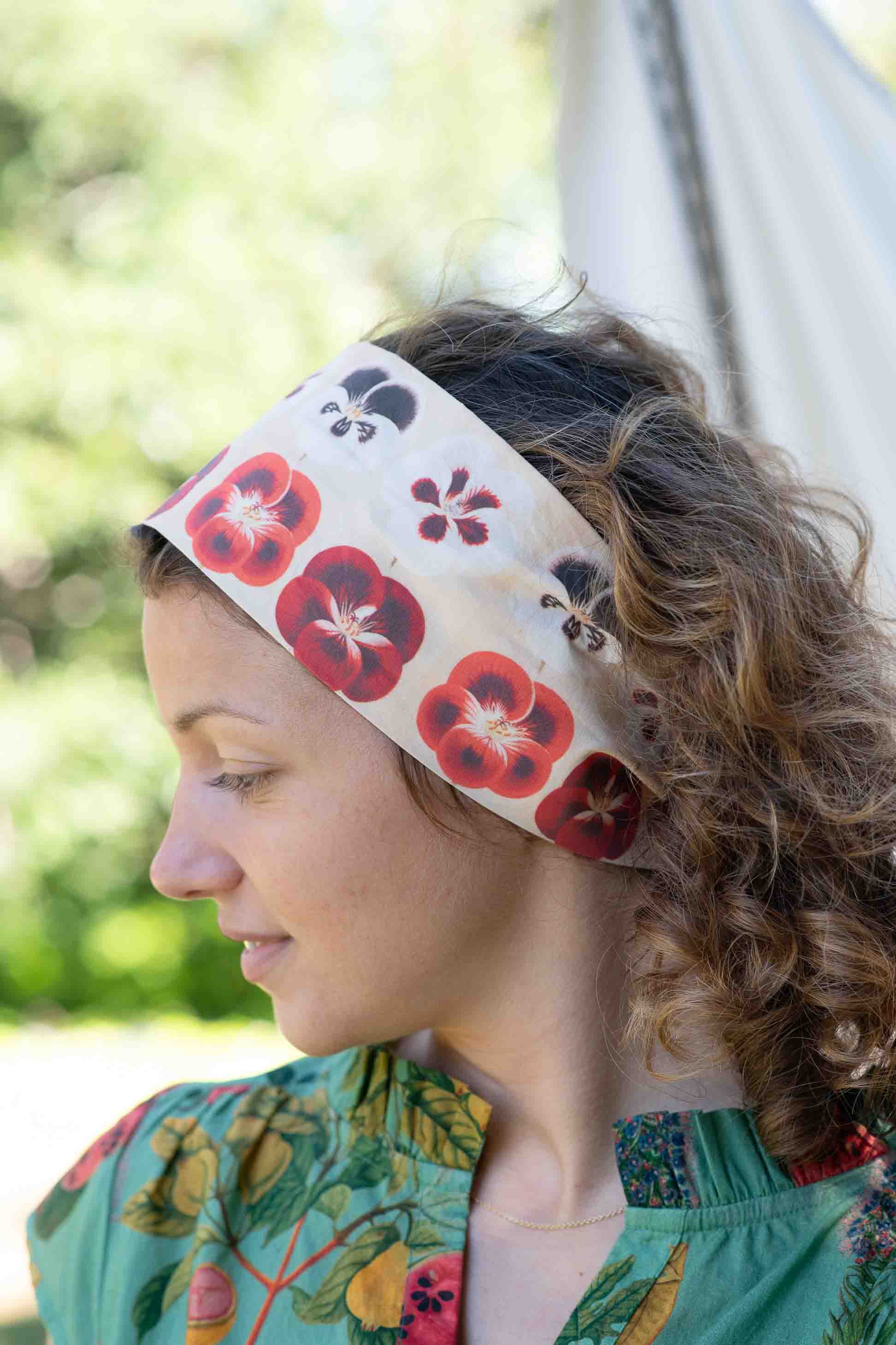 Hair Wrap Wide in Geranium