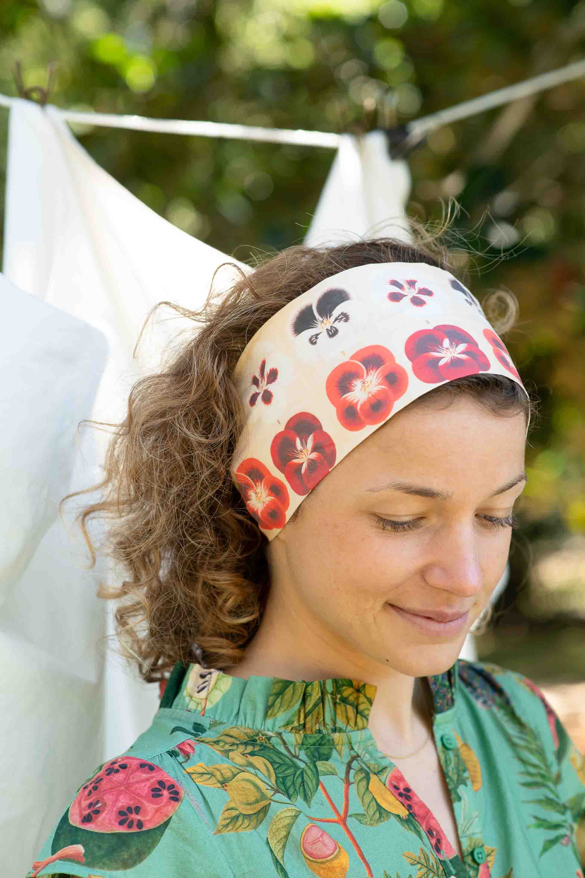 Hair Wrap Wide in Geranium