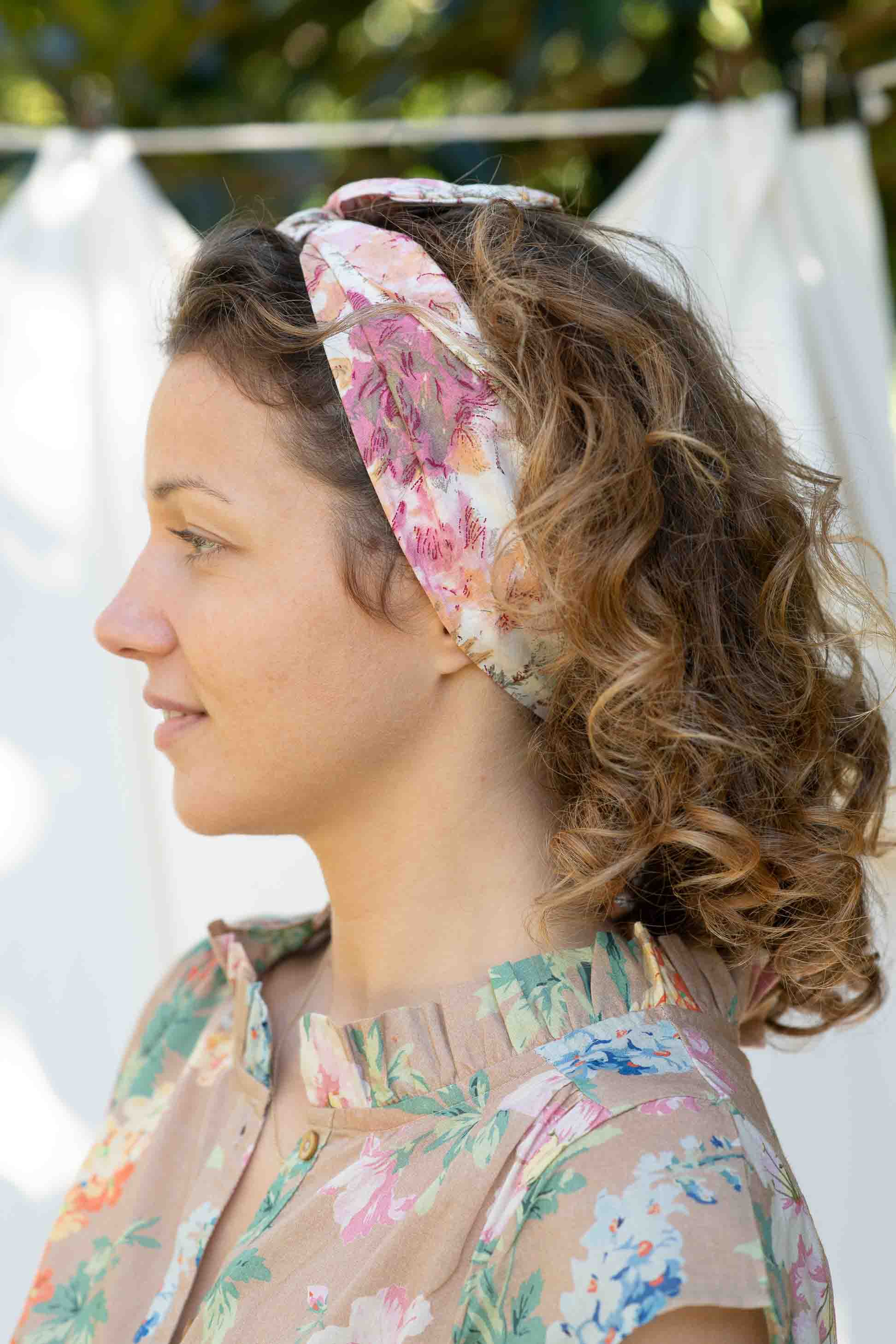 Hair Wrap Wide in Peony