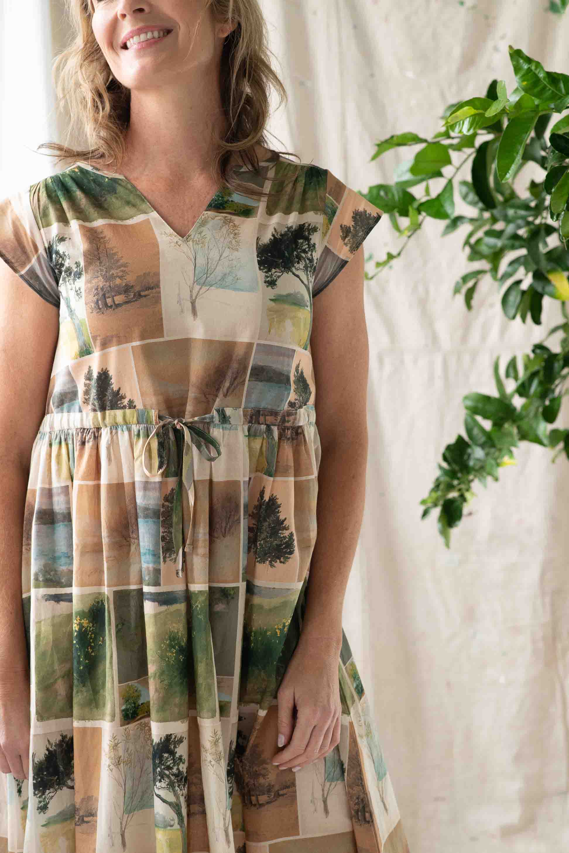 Woman in nature-print dress, Heidi Nature Studies
