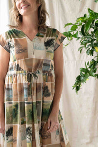 Woman in nature-print dress, Heidi Nature Studies