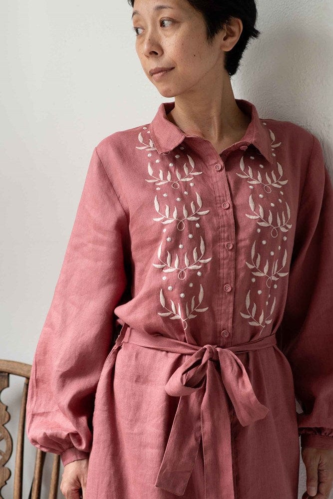 Rosewood Ivy Dress with embroidery