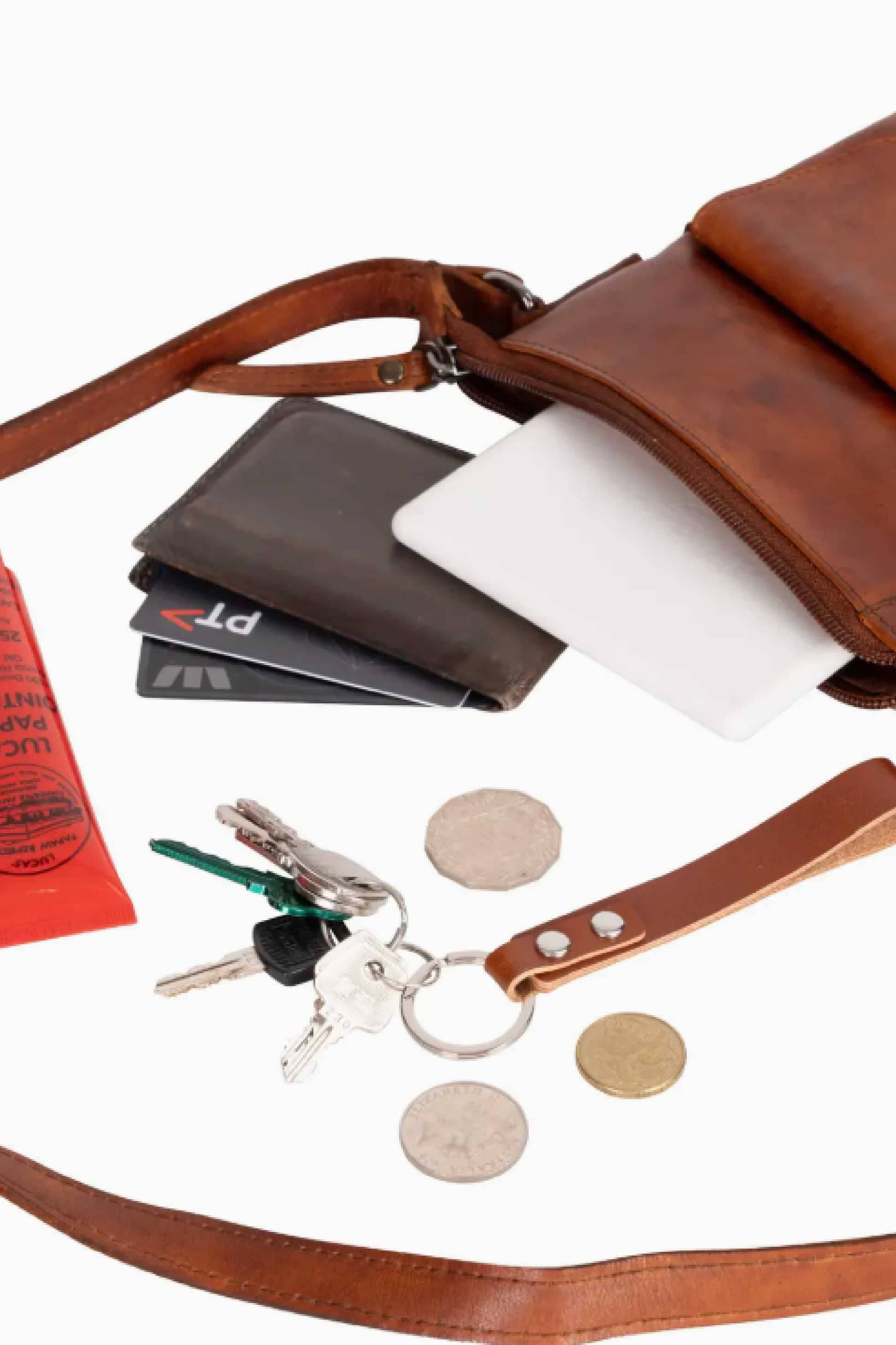 Julia Leather Shoulder Bag Cognac