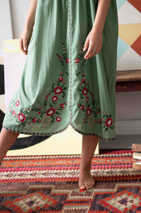 Juliet Mineral Green embroidered dress