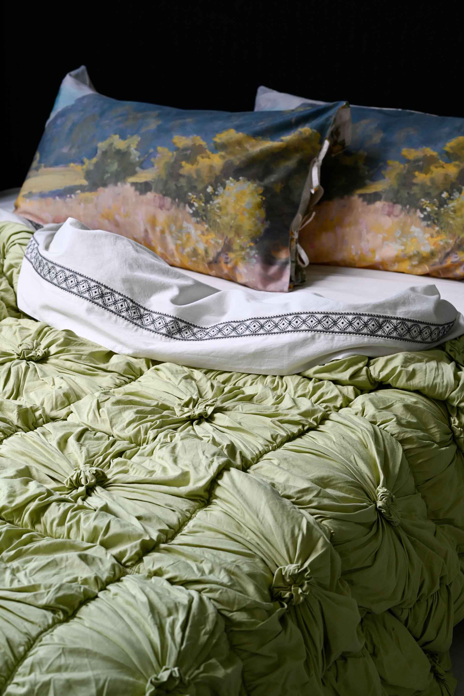 Rosette Quilt Green Tea *organic cotton