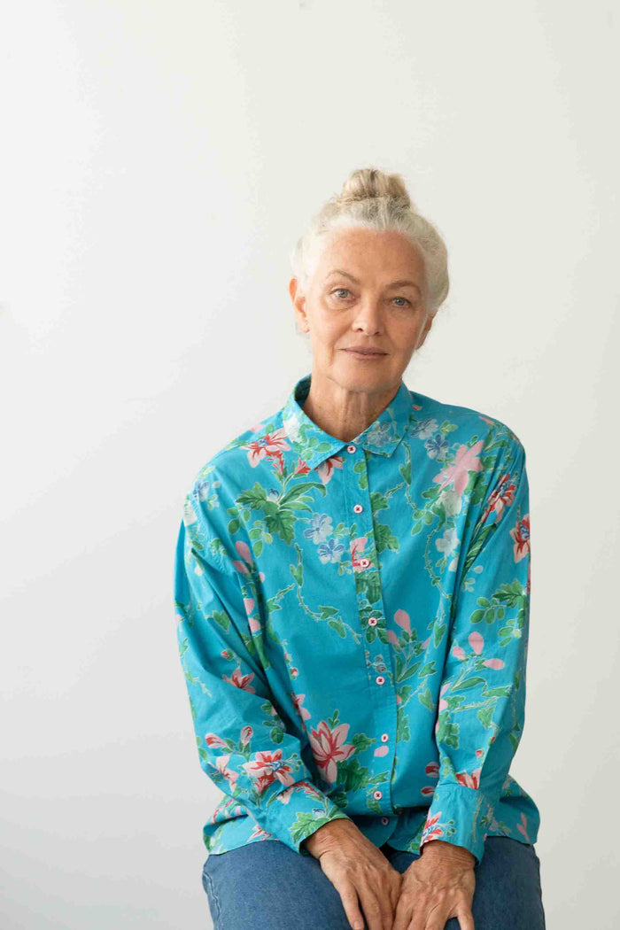 Lauren in Nico Jeans floral shirt