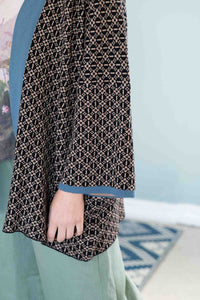 Lola Cardigan Ollie Sage with patterned sleeve detail