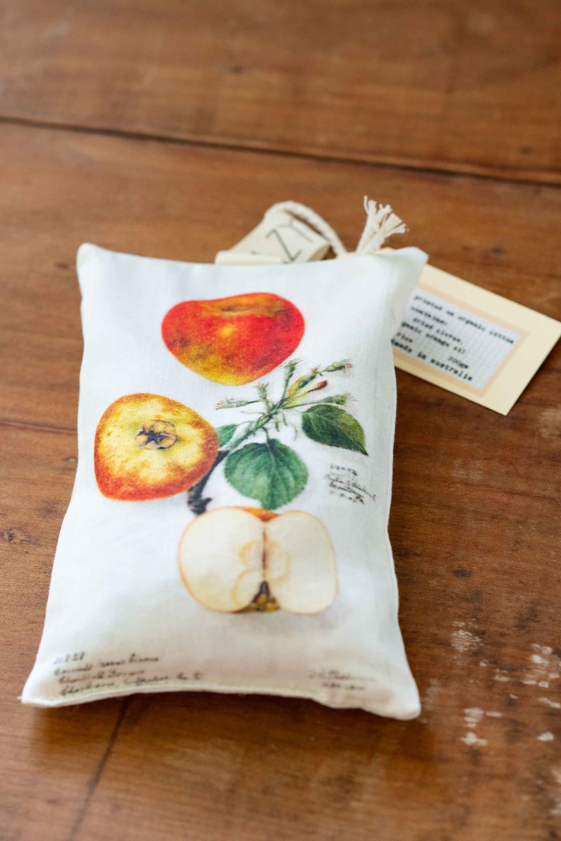 Malus apple scented sachet with botanical illustration