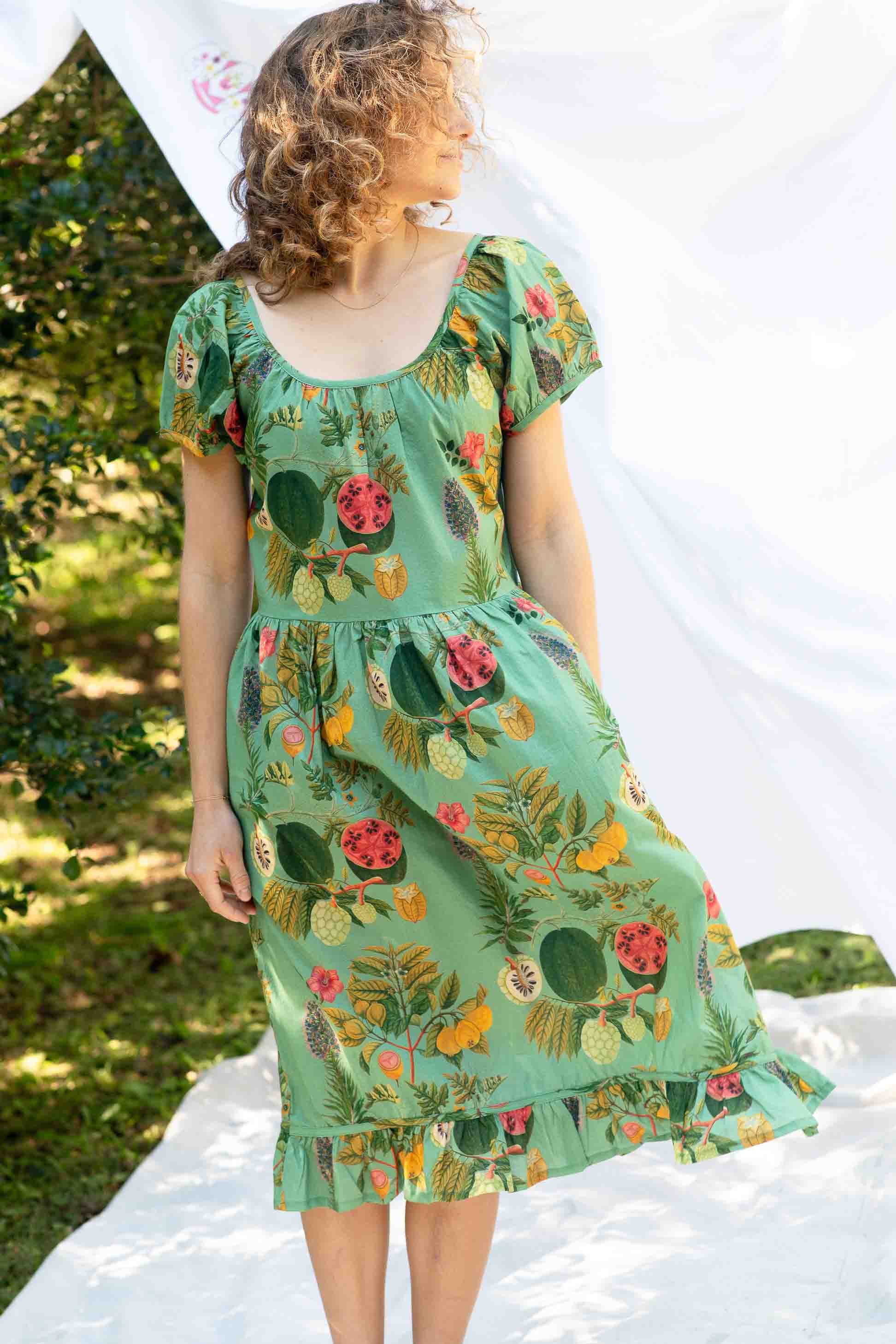 Marisa Tropics green floral dress