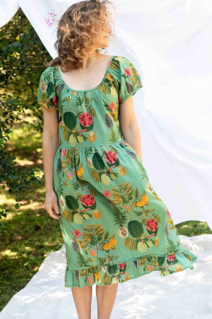 Marisa Tropics green floral dress