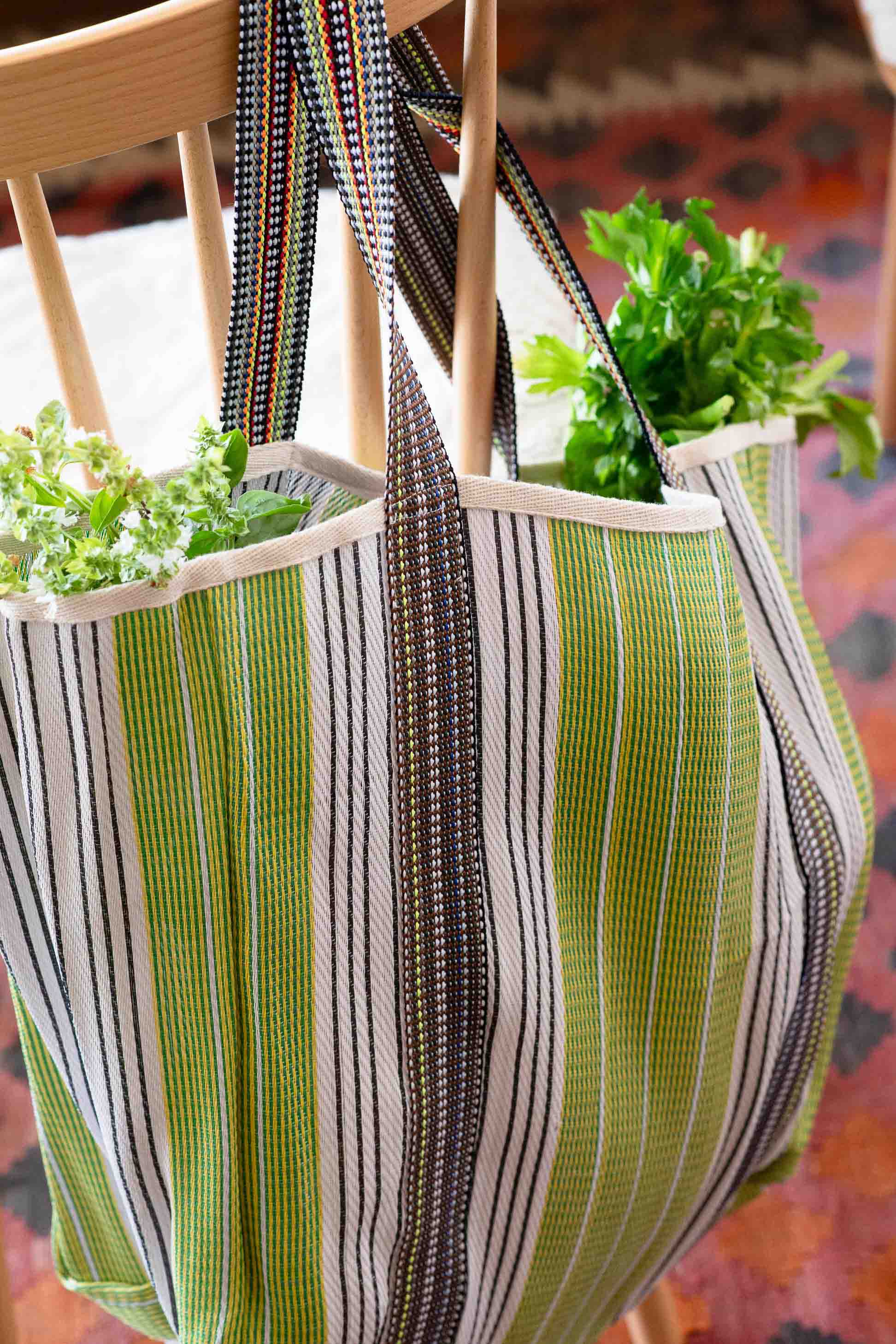 Market Bag Shaped Green Grey