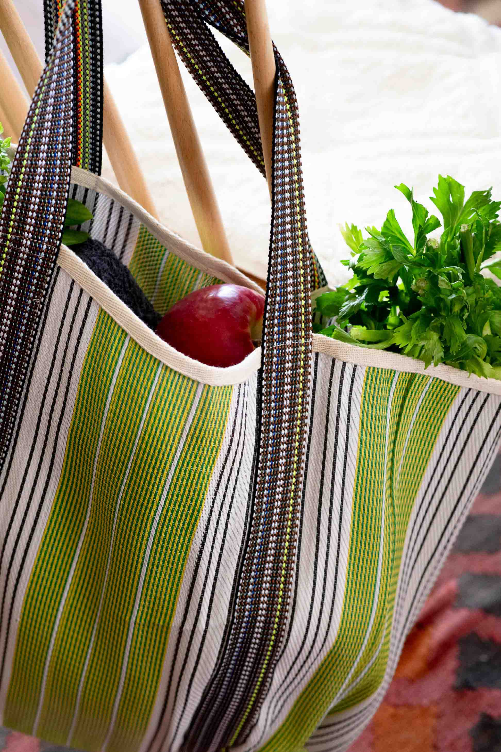 Market Bag Shaped Green Grey