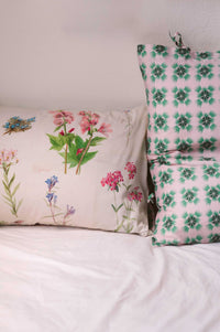 MaryVWPillowcase Set with floral and geometric patterns